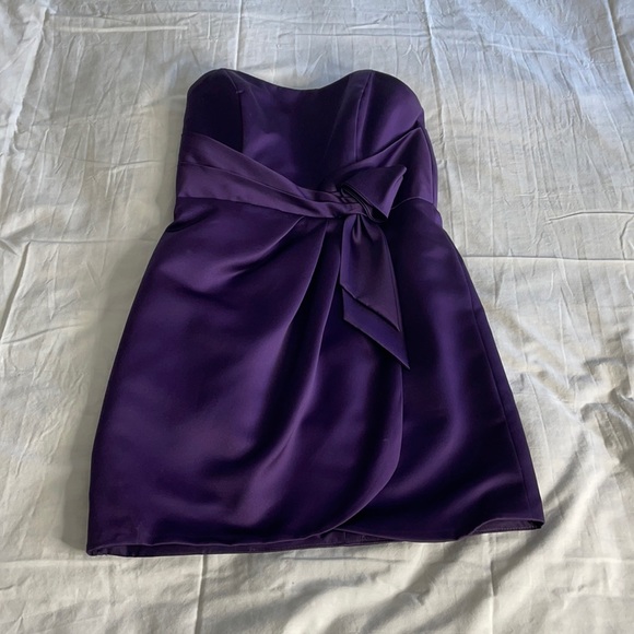 Plum Bridesmaid Dress, - Picture 3 of 5
